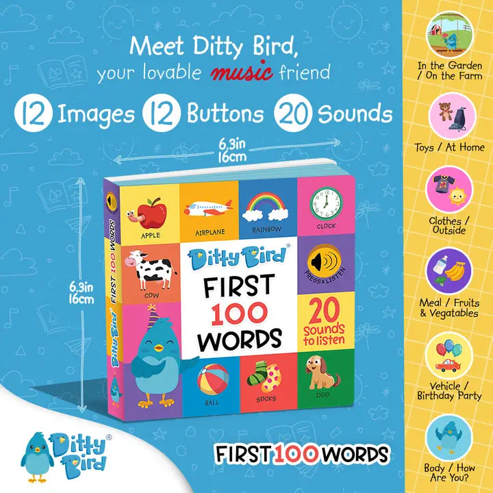 Ditty Bird Sound Book: First 100 Words
