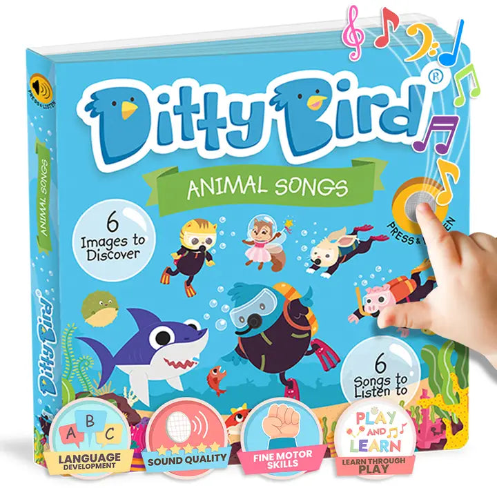 Ditty Bird Book:Animal Songs Incl.Baby Shark- Best Toys